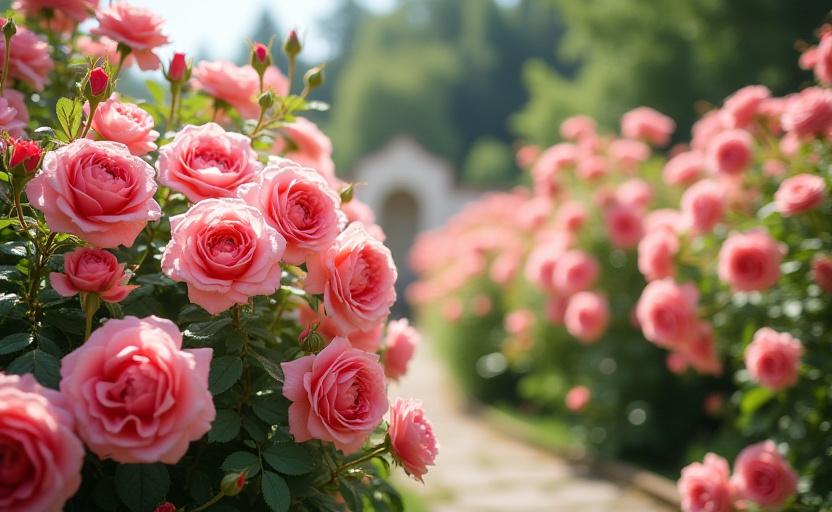 Rosehage i full blomstring Norge