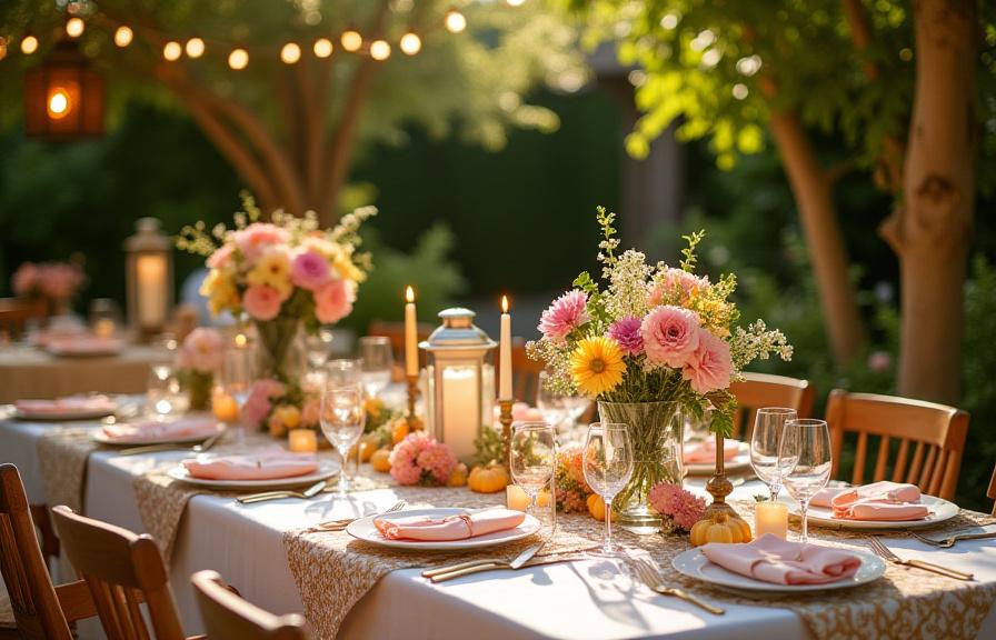 Privat hageselskap med blomster